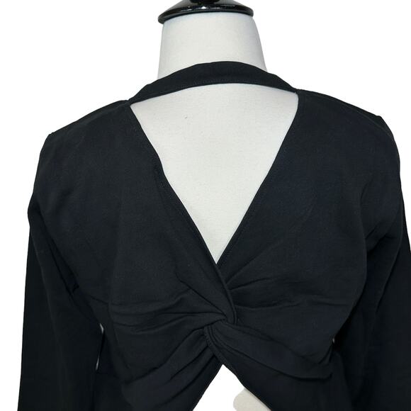 Hudson Open Back Twist Terry Knit Sweatshirt Women Large NWT Cotton - Picture 8 of 11